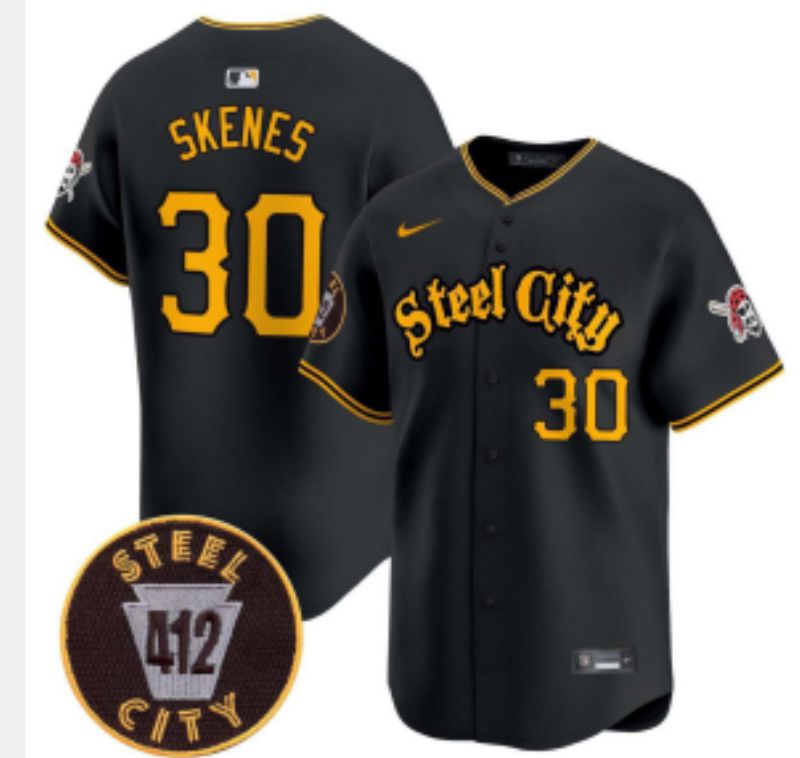 Men 2025 Pittsburgh Pirates #30 Skenes Black Game Nike MLB Jersey style 7156
